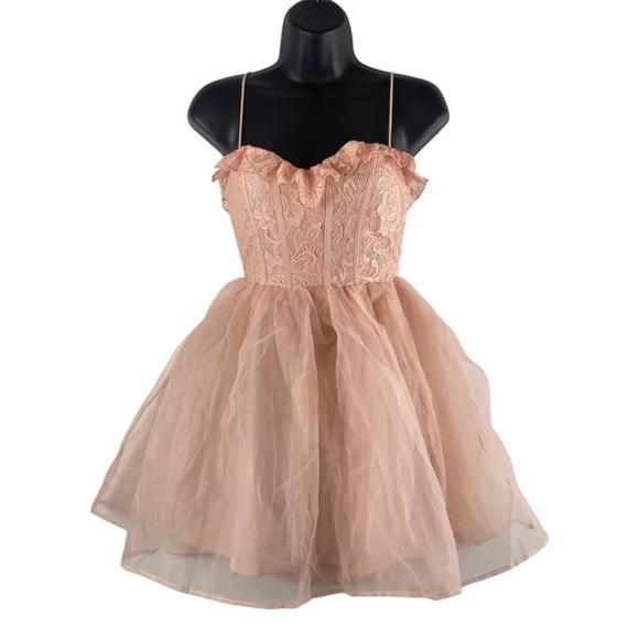 Urban Outfitters Dresses & Skirts - Urban Outfitters Love Triangle Pink Lace Dress-Small, NWT